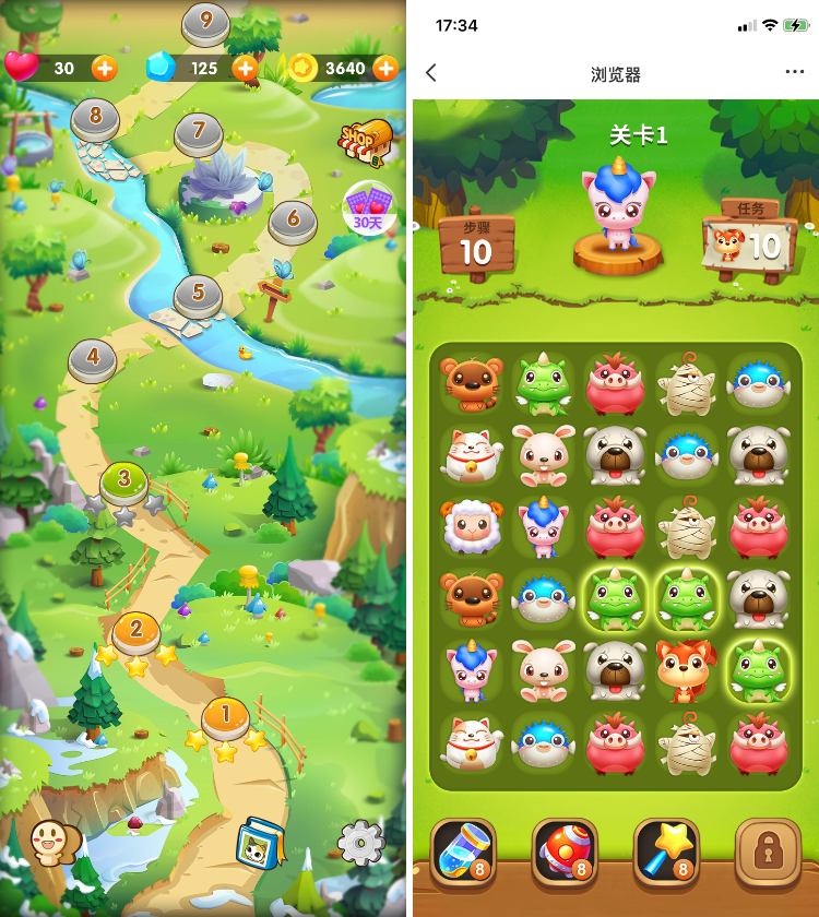 宠物消消乐是一款基于TON链开发的Telegram小游戏，采用经典的三消玩法，玩家需要在限定时间内消除相同的宠物方块，闯关越多，收益越高。